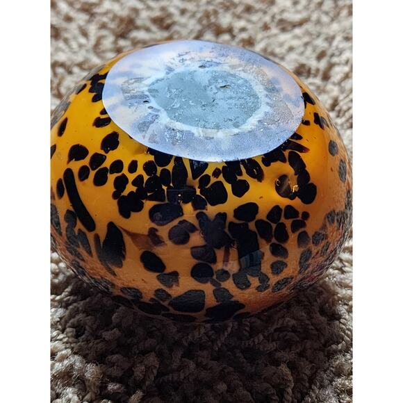 Paperweight Art Glass Leopard Animal Print Vintage Bookshelf Home Office Decor - Picture 11 of 12